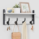 Tatub 20" Rustic Coat Rack Wall Mount with Shelf, Wall Hooks with Shelf, Heavy Duty Entryway Organizer Hangers for Hanging, Hat, Bag, Jacket for Bathroom, Living Room, Bedroom, White by CozyNest Decor