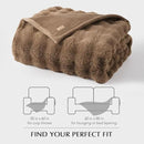 EVERGRACE Ultra Soft Luxury Fluffy Faux Rabbit Fur Throw Blanket, Thick Warm Fuzzy Blankets for Bed, Cozy Plush Reversible Blanket for Couch, Chair, Sofa, Natural Tan, 50x60 Inches, 870 GSM by CozyNest Decor
