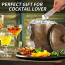 Ice Bucket with Lid, Scoop, Tongs and Strainer - Well Made Insulated Stainless Steel Keep Ice Frozen Longer - Ideal for Cocktail Bar, Parties, Chilling Wine, Champagne - 3 Liter (Teakwood) by CozyNest Decor