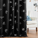 Vangao Kids Curtains for Boys Bedroom Kids Blackout Curtains 63 Inch Length Ocean Aquarium Nursery Drapes for Girls Bedroom Silver Sea Animals Print Thermal Insulated Drapes, Black 2 Panels by TinyTreasures Baby Boutique