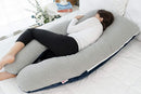 Meiz Pregnancy Pillow, Cooling Pregnancy Pillows for Sleeping, Full Body Pregnancy Pillow with Reversible Cooling Jersey Cover & Velvet Cover, Blue & Grey by TinyTreasures Baby Boutique