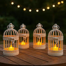 Vela Lanterns Bird Cage Decor Candle Holder Lantern Decorative Wedding Table Centerpiece Decorations, White, Small, Set of 4 by CozyNest Decor