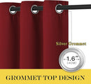 NICETOWN Blackout Curtains for Doorway 78 inches Long, Grommet Privacy Door Curtains Room Darkening Thermal Drapes for Bedroom/Christmas Day, Burgundy Red, 2 Panels, W52 x L78 by TinyTreasures Baby Boutique