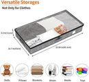 Fixwal 4 Pack Underbed Storage Containers, Below 4.5 Inches Low Profile Under Bed Organizer Clothes Storage Bins with Sturdy Sidewalls and Bottom by CozyNest Decor