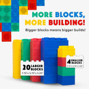 Big Blocks for Kids Ages 4-8, Indoor & Outdoor Blocks for Kids Jumbo Games, Large Building Blocks (24 PC) Beginner Set by TinyTreasures Baby Boutique
