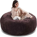 4FT Large Bean Bag Chairs,Big Adult Size Memory Foam Beanbags with Filler Included,Machine Washable Corduroy Cover,Ultra Soft Plush Gaming Bing Bag Puff Chair for Dorm, Living Room & Bedroom (Brown) by CozyNest Decor