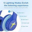 EarFun K4 Kids Bluetooth Headphones, Wireless Headphones with LED Lights, 74/85/94dBA Volume Limited, Built-in Mic, 90H Playtime, Bluetooth 5.4 Over Ear Headphone for iPad/Tablet/PC/School by TinyTreasures Baby Boutique