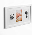 Green Pollywog Baby Handprint and Footprint Kit | Elegant White Frame with Inkless, Non-Toxic Pad | Newborn Keepsake for Baby or Dog Paw Prints by TinyTreasures Baby Boutique