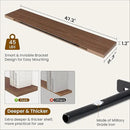 Fun Memories 48 Inch Deep Floating Shelves for Wall, 2 Pack of Long Wall Mounted Wood Shelves with Invisible Brackets for Bathroom, Bedroom, Living Room, Kitchen Decor and Storage, Walnut by CozyNest Decor