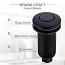 Garbage Disposal SinkTop Air Switch Kit with Long Button,Brass Made Cover,UL,Matte Black by CozyNest Decor