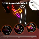 Silly Goose Neon Sign Dimmable Goose Knife Neon Signs for Wall Decor LED USB Powered Anime Neon Light Sign for Bedroom Room Club Restaurant Party Decoration Birthday Gifts by GreenHaven Gardens