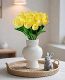 15pcs Artificial Tulips Flowers Real Touch Latex Bouquet Fake Tulips for Office Wedding Party Home Kitchen Garden Decoration by CozyNest Decor