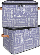 Custom Storage Basket with Name, Personalized Storage Bins with Zipper Lid, Foldable Fabric Storage Box Large capacity with Handle Haze Purple by TinyTreasures Baby Boutique
