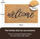 KANKUN Coco Coir Door Mat with Heavy Duty Backing, Welcome Doormat (17" x 30"), Doormat Entrance (Welcome3) by CozyNest Decor