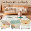 Foldable Baby Play Mat, Waterproof Playmats for Babies and Toddlers Kids, Safe Foam Playmat for Tummy Time, 50x50 Playpen Mat, Reversible Portable Baby Floor Mat for Infant, Toddler, Giraffe by TinyTreasures Baby Boutique