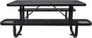 Picnic Table with Umbrella Pole, Heavy-Duty Weather-Resistant Dining Table for Patio, Rust-Resistant Finish, Black by GreenHaven Gardens