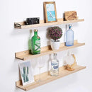 AZSKY 48 Inch Large Wood Floating Shelves for Wall Set of 3, Rustic Natural Picture Ledge Shelf Decor for Bedroom Kitchen Bathroom Living Room Nursery Display, 3 Same Sizes by CozyNest Decor