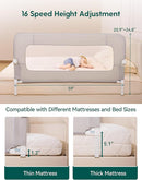 BABELIO Bed Rail for Toddlers, 59" Wide Swing Down & Adjustable Height Toddler Bed Rails for Kids/Elderly/Adults, Baby Side Railing for Twin/Full/Queen/King Size by TinyTreasures Baby Boutique
