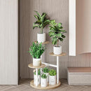Plant Stand Indoor 4 Tier 5 Potted Multiple Flower Pot Holder for Patio Garden Balcony Living Room Corner (4 Tier White+Sonoma Oa) by GreenHaven Gardens