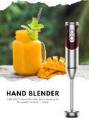 MEGAWISE new Hand Blender Series Single Hand Blender,no attachments,12-Speed,Includes Powerful Blender Stick- Easy to Clean and Perfect for Smoothies, and More (RED) by TinyTreasures Baby Boutique