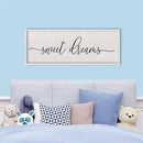 LuZhiQiang Sweet Dreams Wall Decor Sign 40"X15" Master Bedroom Over Bed Wall Wood Framed Art (White) by CozyNest Decor