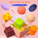 Sensory Balls for Baby, Soft Textured Multi Sensory Toys Montessori Toys for Babies Toddler Ball Toys Gift Set BPA Free Montessori Infant Baby Toys 6 to 12 Months by TinyTreasures Baby Boutique