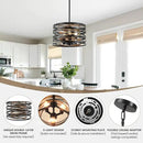 Farmhouse Chandelier, Dining Room Light Fixture, 3-Light Modern Black Pendant Light Fixture, Rustic Industrial Ceiling Hanging Light Fixture for Entryway Foyer Kitchen Over Table Hallway by CozyNest Decor