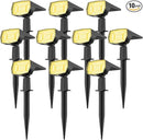 Fabrito 72 LEDs Solar Spot Lights Outdoor Waterproof, 3 Modes Landscape Spotlights, Dusk to Dawn Solar Powered Flood Wall Lights for Outside, Solar Garden Lights for Yard Porch 10 Pack (Warm White) by CozyNest Decor