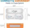 MINI Lunch-Box Snack Containers for Kids | SMALL Bento-Box Portion Container | Leak-proof Boxes for School Work Travel | Best for Adults Boys or Girls | Blue + Orange Set of 2 by TinyTreasures Baby Boutique
