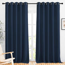 NICETOWN Navy Blue Blackout Living Room Curtains, 110 inches Long, Grommet Thermal Window Treatments Room Divider Blinds Sound Reducing, W66 x L110, 2 Pieces by TinyTreasures Baby Boutique