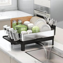 BOOSINY Stainless Steel Dish Drying Rack, Dish Racks for Kitchen Counter, Rust Proof Dish Drainer and Drainboard Set, Small Dryer with Drainage, Utensil Holder and Cup Holder by CozyNest Decor