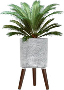Flower Pot with Legs Tall Flower Pot with Drainage Holes for Indoor and Outdoor Decorative Planting (Gray Wave, 12 Inches) by CozyNest Decor