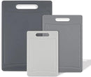 COOK WITH COLOR Non-Slip Cutting Board Set – Kitchen Essentials with Easy Grip Handle for Meat, Veggies, and Fruits, 3 Cutting Boards, Gray by CozyNest Decor
