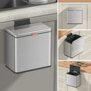 Mbillion Kitchen Compost Bin Hanging Trash Can with Lid 1.05 Gallon Stainless Steel Garbage Can for Kitchen Cabinet Door Mounted Trash Can Under Sink Door RV Bathroom,Silver by GreenHaven Gardens