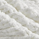 Carriediosa Chunky Knit Throw Blanket 60" X 80" Twin, 100% Hand Made Large Chenille Loop Yarn Soft Fluffy Throws for Couch Sofa Bed, Big Crochet Cozy Heavy Thick Cable Woven Blankets, Snow White by CozyNest Decor