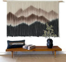 IOWER Macrame Wall Hanging 57" W x 35" L Brown Mountain Dip-Dyed Macrame Wall Decor Large Modern Fiber Art Boho Wall Decor by CozyNest Decor