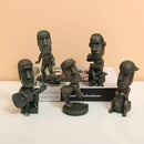 Moai Statue Decor - 6 Inch Easter Island Oranment Resin Stone Decoration for Room Accessories Antique Sculpture for Office Desktop (Play Golf) by CozyNest Decor