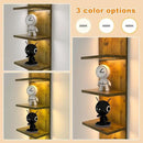 5 Tier Wall Shelf Unit, Modern Vertical Lack Wall Shelves with Light, Wall Mount, Floating Column Home Decor Shelves for Bedroom, Living Room, Vanity Storage Display(Dark Brown) by CozyNest Decor