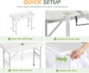 4 Foot Ice Cooler Table with Matching Skirt & Drain Hose, with Iron Stand, Portable Patio Outdoor Chilling Table Portable Bar for Events for Party, Picnic, BBQ, Camping (White) by GreenHaven Gardens