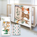 Custom Name Crib Bedding Set - Animal Theme, Personalized Nursery Bedding 3-Piece Set– Soft Blanket, Fitted Sheet, Changing Pad Cover – for Newborns Boys Girls Nursery Gifts by TinyTreasures Baby Boutique