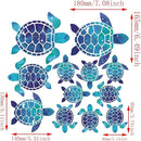 12pcs Sea Turtle Vinyl Stickers Underwater Ocean Decals Waterproof Wall Sticker Home and Bedroom Decoration, DIY Accessories, Blue by CozyNest Decor