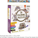 BEARUN 3D Coloring Puzzle Set, Arts and Crafts for Girls and Boys Age 6 7 8 9 10 11 12 Year Old, Fun Educational Painting Crafts Kit with Supplies for Kids, Birthday Toy Gift for Kids by TinyTreasures Baby Boutique