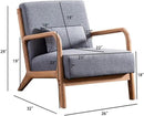 INZOY Mid-Century Modern Accent Chair Set of 2, Dark Grey Living Room Chairs with Waist Cushion, Upholstered Reading Armchair for Bedroom Sunroom by CozyNest Decor