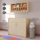 Foundations Wall-Mounted Diaper Organizer for Daycares, 3 Large & 8 Small Storage Compartments, Wood Construction, Maximum Durability by TinyTreasures Baby Boutique