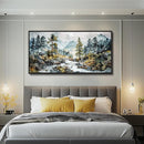 PHAOHUAXM Large Wall Art For Bedroom Wall Decor For Living Room Office Home Decoration Rivulet View Painting Forest Tree Landscape Watercolour Canvas Pictures Ready To Hang Black Framed 20x40 In by CozyNest Decor