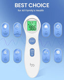 Forehead Thermometer for Adults and Kids, Digital Touchless Thermometer for Baby, Infants and Toddlers, 3 Color Fever Alarm, 1s Fast Accurate Reading, Non Contact by TinyTreasures Baby Boutique
