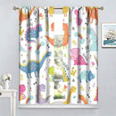 Cartoon Dinosaur Curtains for Kids Boys Girls Home Decor Childish Cute Dino Animals Print Pattern Rod Pocket Blackout Window Drapes for Nursery Baby Bedroom Playroom W31.5xL72in 2 Panels by TinyTreasures Baby Boutique