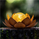 Huaxu Solar Lights Outdoor Decor Metal Lotus Flower LED Waterproof Glass Decorative Gifts for Garden Lover Women Mom Table Pathway Lawn Patio Yard Ground by GreenHaven Gardens