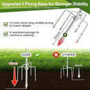 Bird Feeder Pole with Shepherds Hook - Heavy Duty Hummingbird Feeder Stand with 5 Prong,78" Adjustable Rustproof Garden Hooks Outdoor for Hanging Birdfeeder,Wind Chimes,Lanterns,Solar Lights,White by GreenHaven Gardens