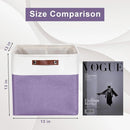 13x13 Cube Storage Bins, Collapsible Fabric Storage Box, 4 Pack Closet Baskets with Handles for Organizing, Shelf, Toys, Clothes, Home, Office, Nursery (Purple&White) by TinyTreasures Baby Boutique